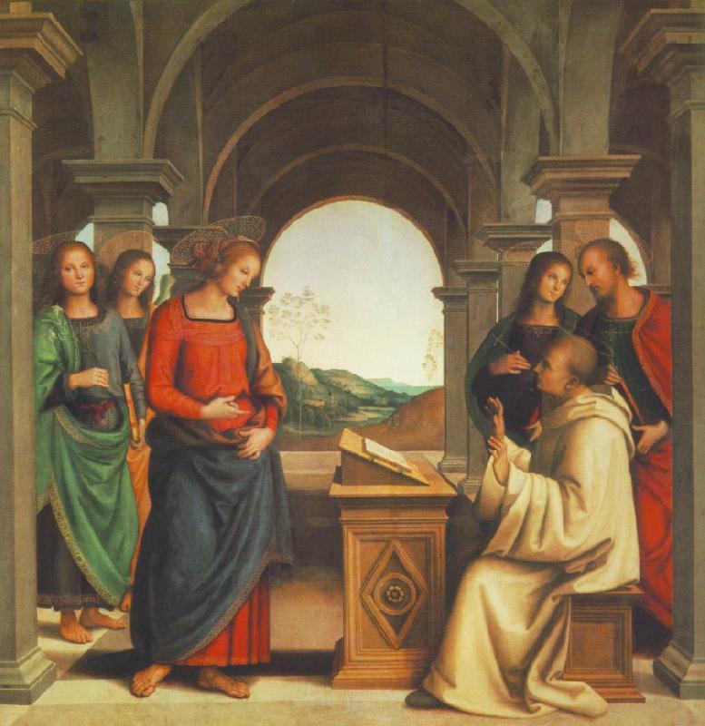 PERUGINO, Pietro The Vision of St. Bernard af Sweden oil painting art